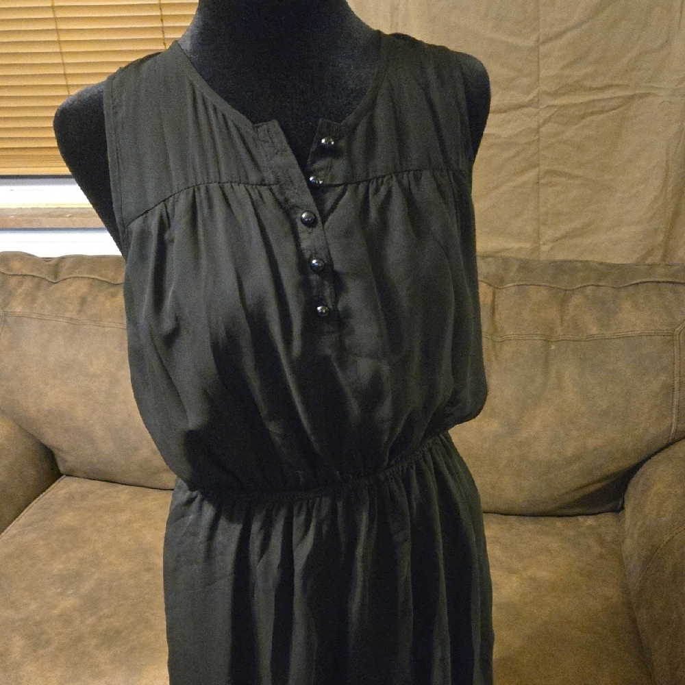 Black Buttonup Sleeveless Mini Dress Made By Love On A Hanger Size M - Picture 11 of 12